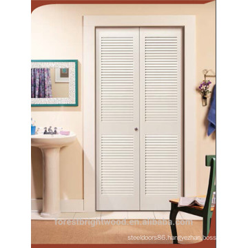 White Primed Wood Louver Door with MDF Slat